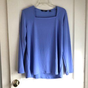 Dennis by Dennis Basso Blue Square Neck Top